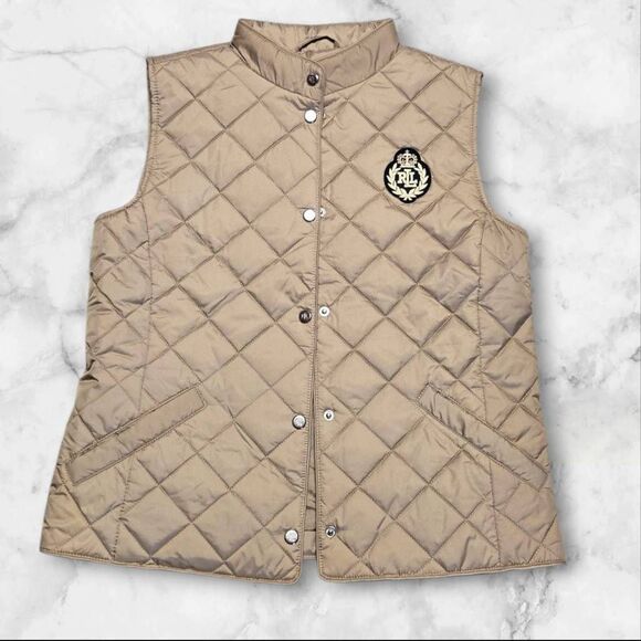 Ralph Lauren Size Small Tan Quilted Vest - Picture 1 of 2